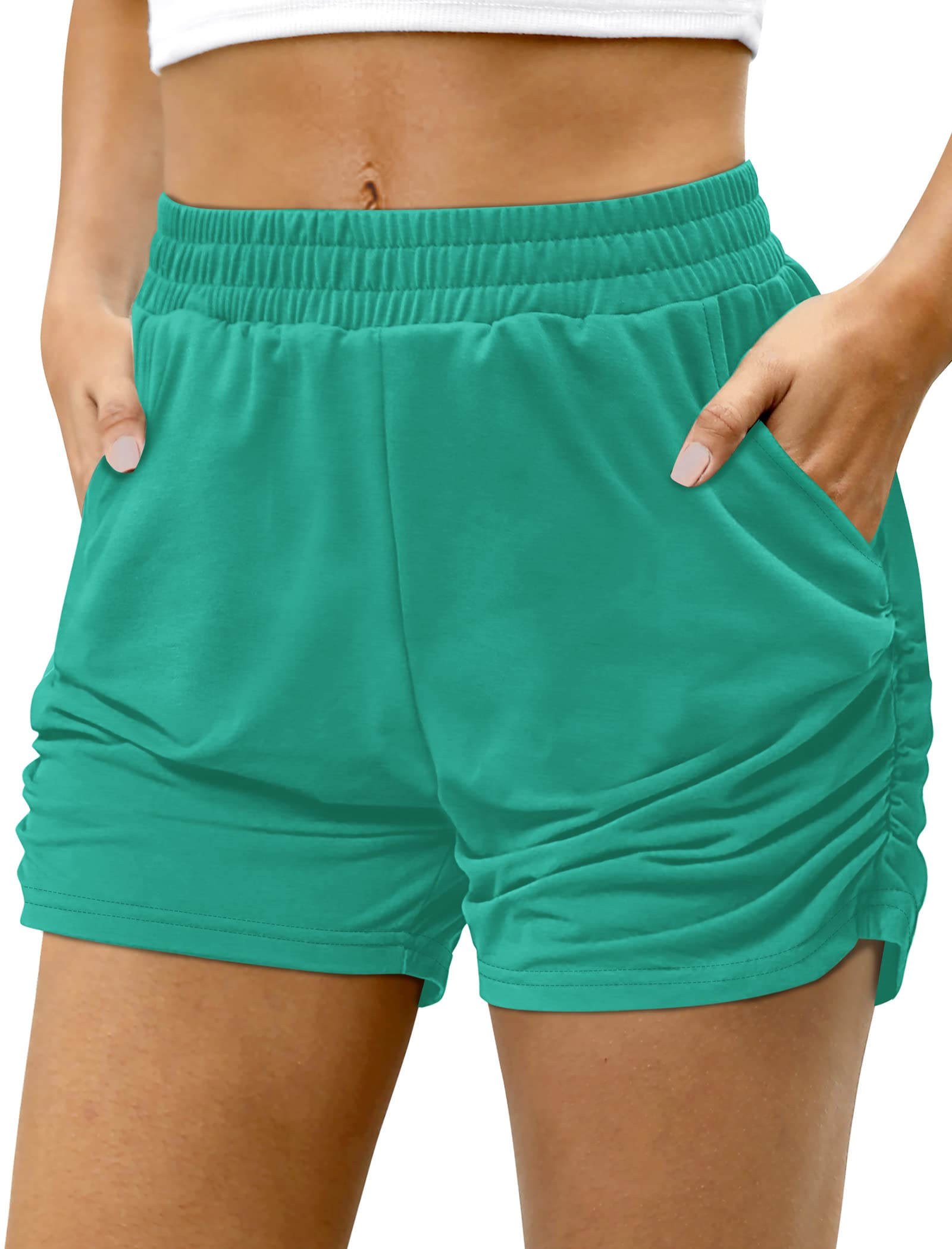 **Women's Aloodor Casual Summer Athletic Shorts with Pockets - Comfortable Workout & Lounge Shorts for Running, Yoga, and Everyday Wear**