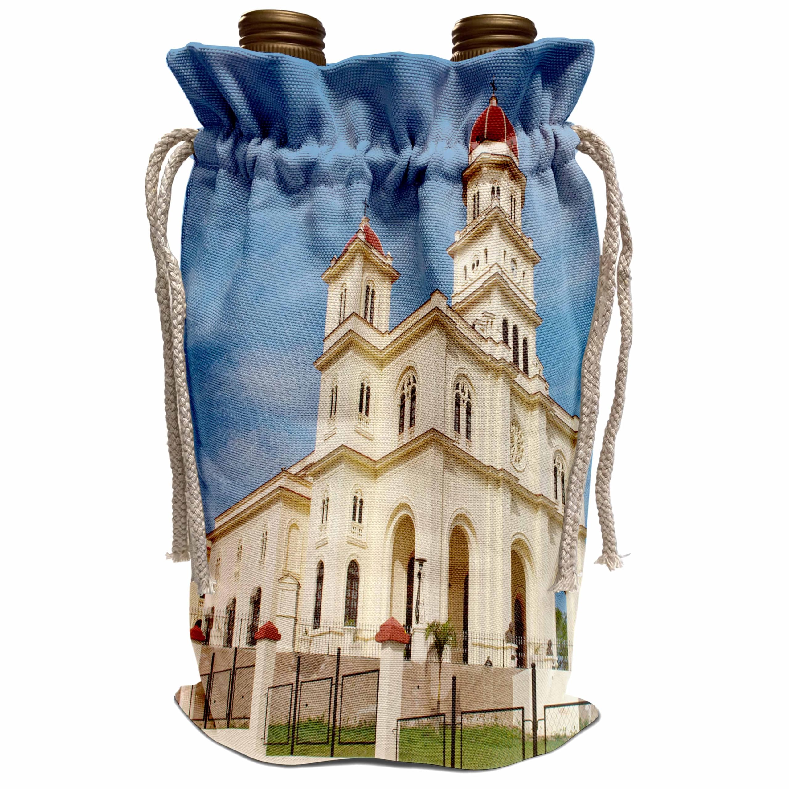 Wine Gift Bag with Santiago Cuba Basilica El Cabre Church Steeple Design - Premium CA11 BBA0549 Collection by Bill Bachmann - Perfect for Wine Lovers, Religious Gifts & Special Occasions