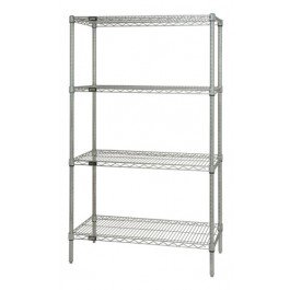 4-Shelf Chrome Wire Shelving Kit 18x72x86 - Garage & Storage Organizer
