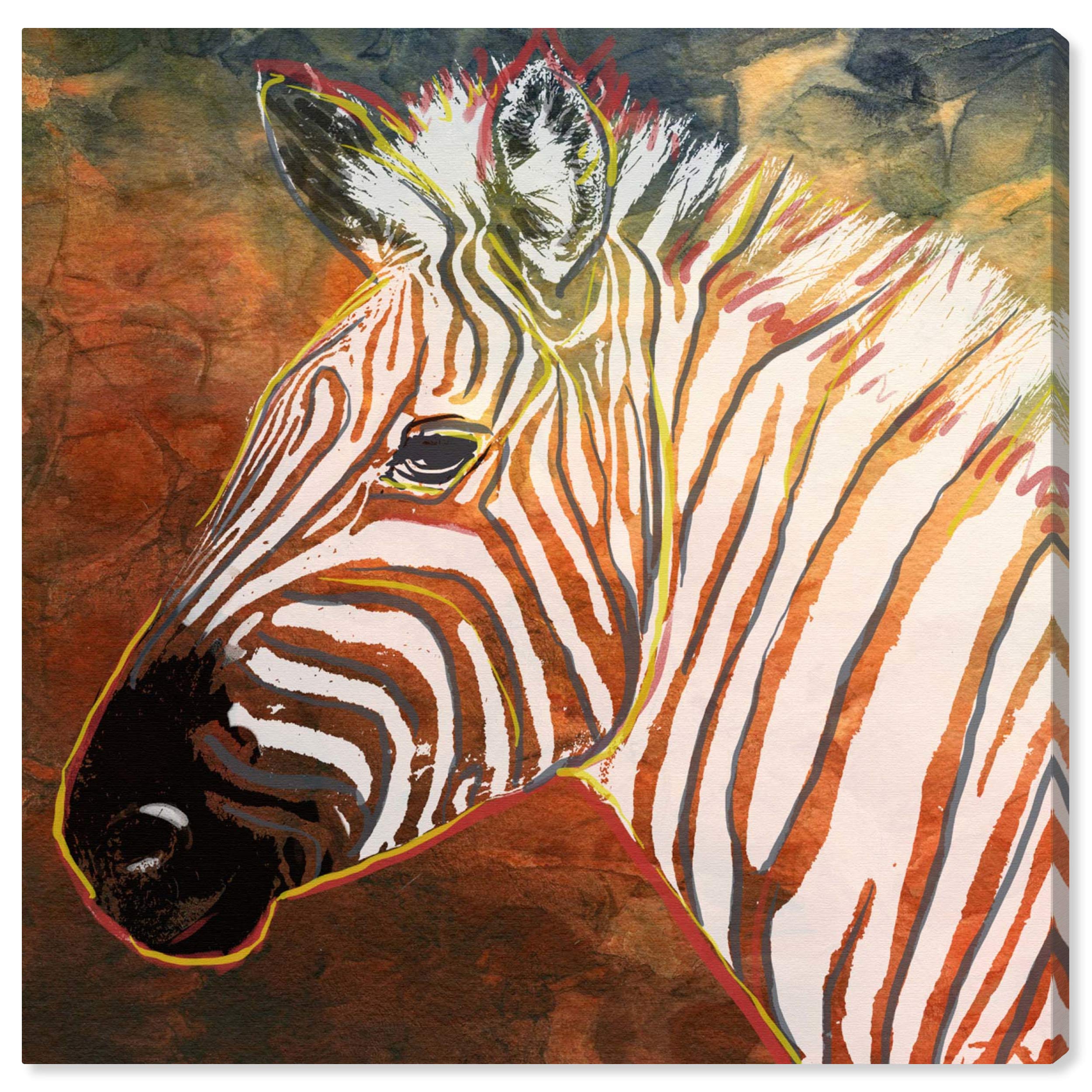 Quagga Zebra Wall Art Canvas Print - 24x24 Inches Bronze & White Animal Home Decor by Oliver Gal Artist Co. - Perfect for Living Room, Bedroom & Office