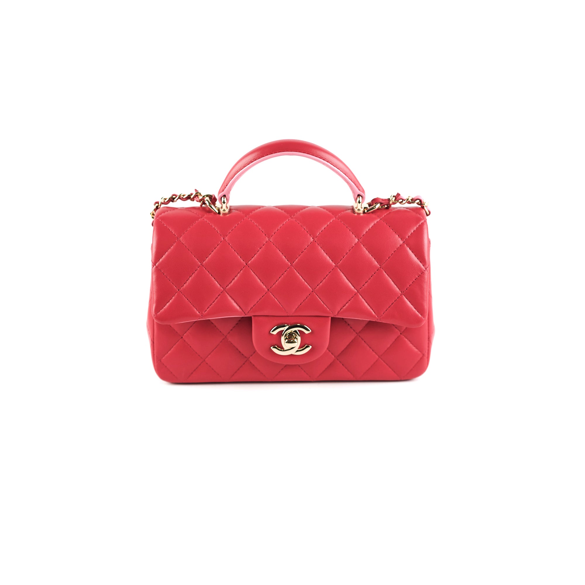 Chanel Mini Rectangular Top Handle Bag in Rose Pink with Microchip Authentication - Perfect for Date Nights, Parties & Luxury Fashion Accessories