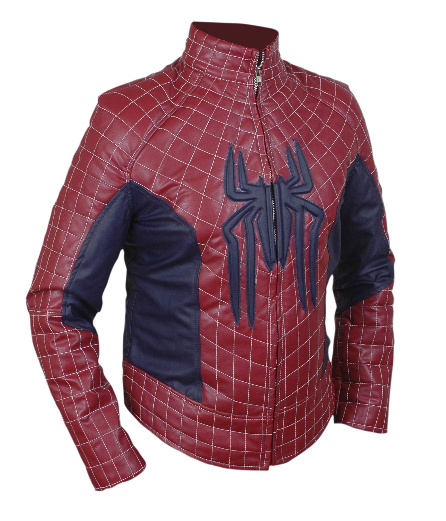 F&H Men's Superhero Amazing Spider-Man Maroon & Blue Jacket - Stylish Marvel Cosplay Costume for Halloween, Comic Con & Superhero Fans