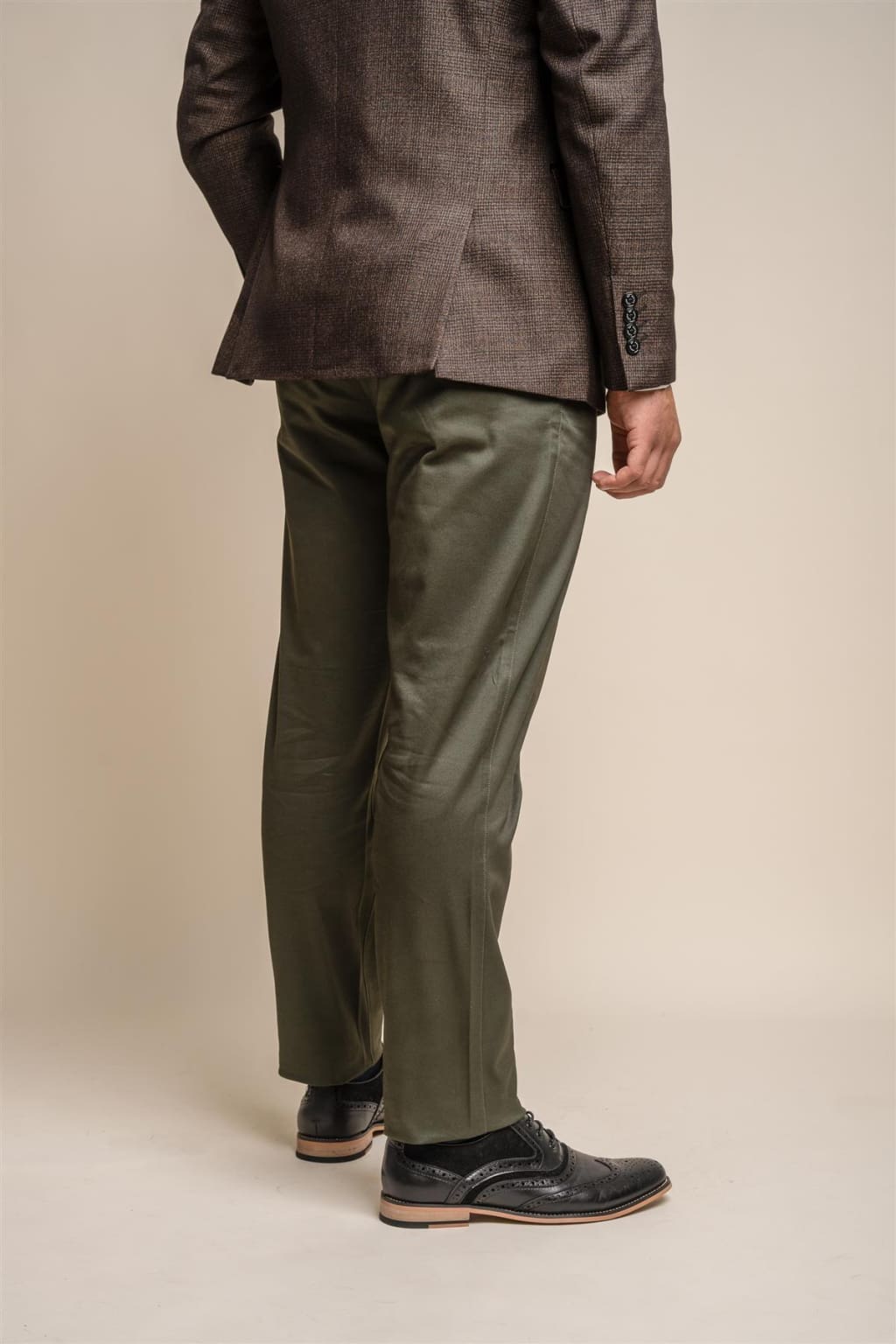 Cavani Men's Dakota Olive Chino Pants - Slim Fit Stretch Comfort Casual Trousers for Work, Office & Everyday Wear