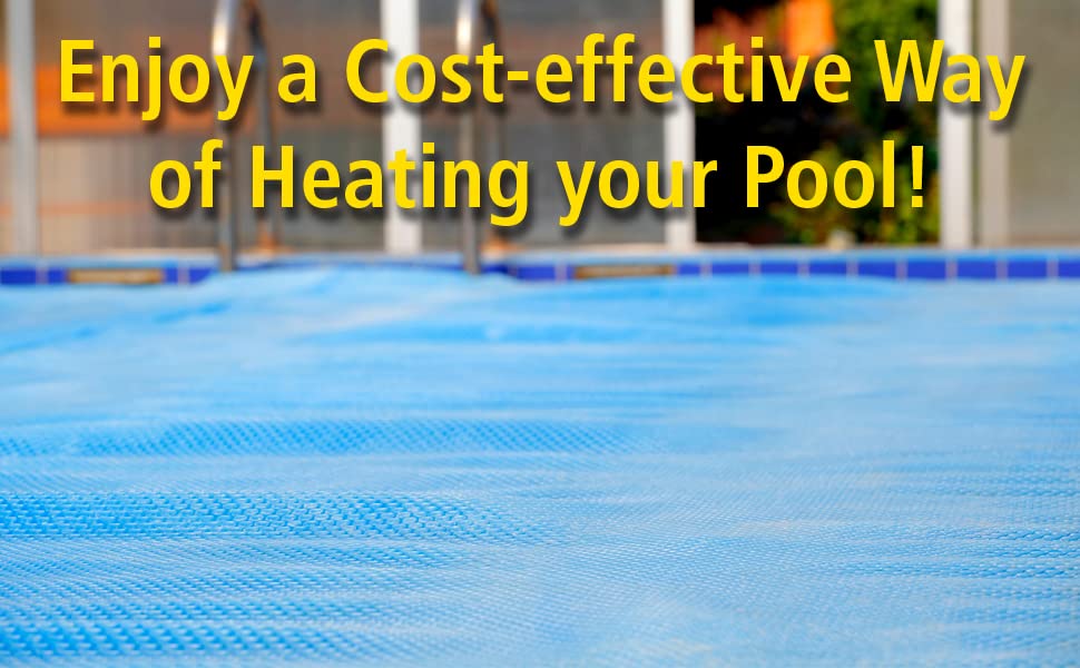 SunHeater Heavy Duty 12 Mil Solar Pool Cover 16' x 32' - Rectangular Bubble Solar Blanket for In-Ground Pools | Efficient Heat Retention & Durable Polyethylene | Perfect for Extending Swimming Season & Reducing Heating Costs