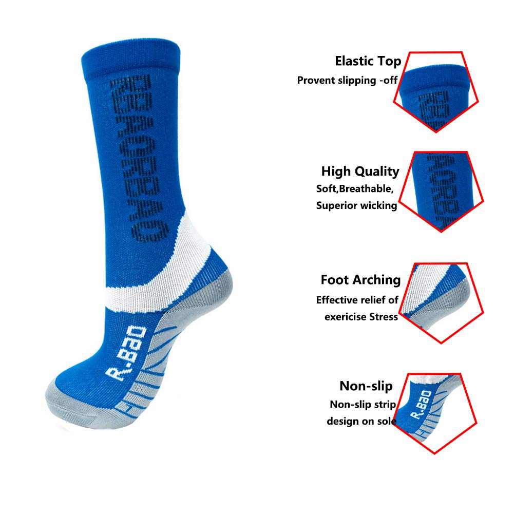 Kids Cycling Socks - Long Compression Hiking Socks for Boys & Girls - Soft Breathable Balance Bike Socks for Outdoor Sports & Active Play