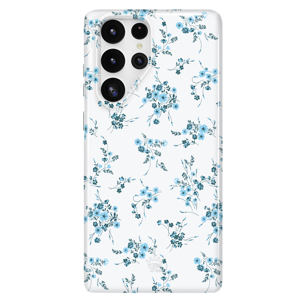 French Blue Floral Samsung Phone Case - Elegant Protective Cover for Galaxy S21/S20/Note 20 - Perfect for Daily Use, Travel & Gift Giving