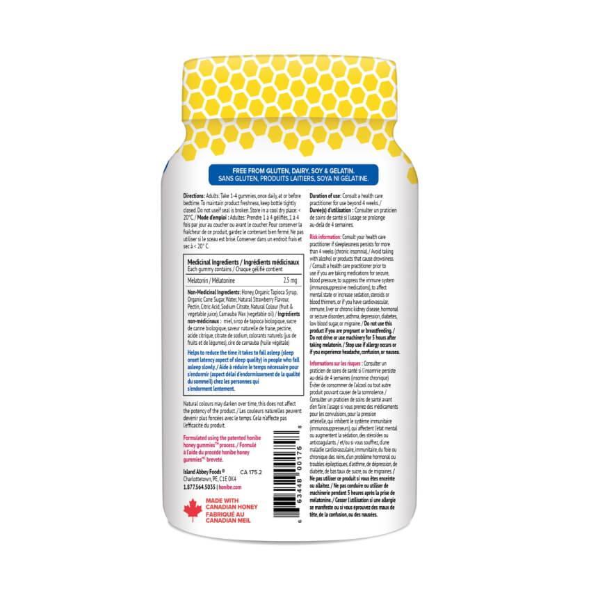 Honibe Melatonin Sleep Support Gummies - Natural Strawberry Flavor, 70 Count | Promotes Relaxation & Better Sleep for Adults | Perfect for Nighttime Routine & Travel