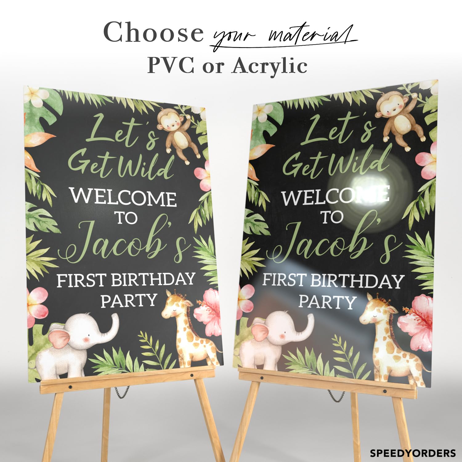 Let's Get Wild Birthday Party Welcome Sign - Handmade Safari Animal Decor for Jungle Themed Celebrations | Perfect for Kids' Birthday Parties, Baby Showers & Wild One Events
