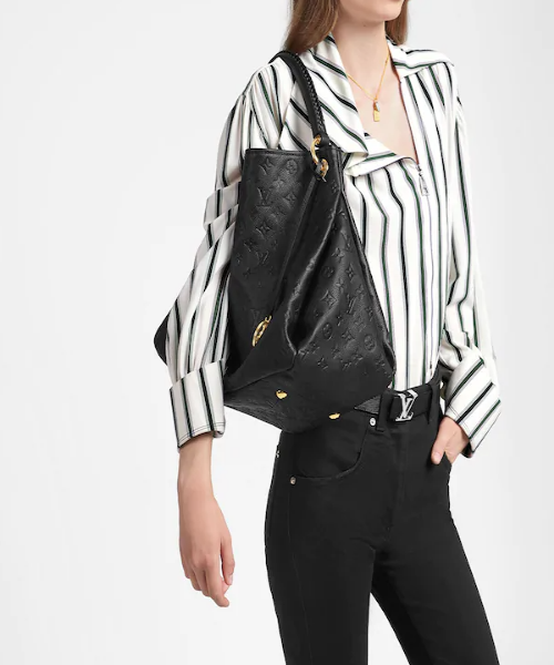LV Artsy MM Monogram Empreinte Leather Shoulder Bag in Noir - Perfect for Work, Travel & Everyday Luxury Fashion