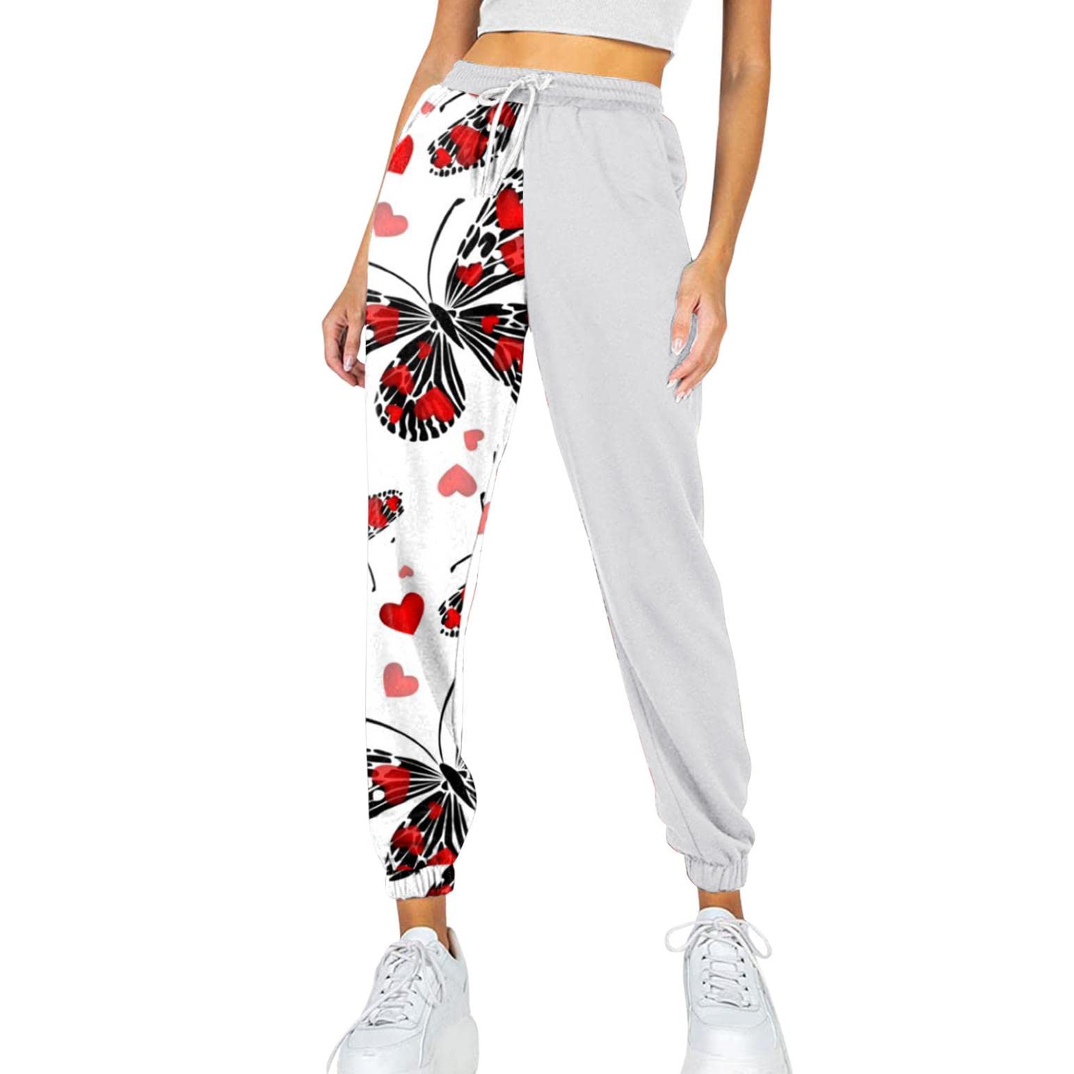 Women's High Waisted Sweatpants with Pockets - Comfy Drawstring Lounge Joggers for Workout, Yoga & Running | Soft Printed Athletic Pants for Women | Perfect for Gym, Home & Casual Wear (PR472)