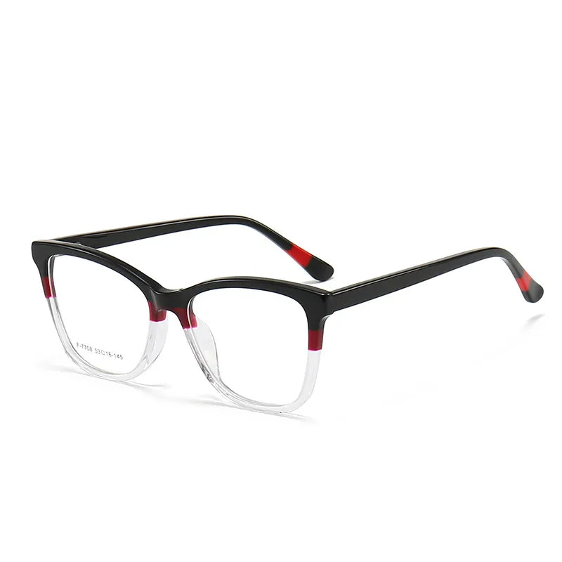 CCspace Unisex Full Rim Square Acetate Eyeglasses 56941 - Stylish & Durable Frame for Men & Women - Perfect for Work, Reading & Fashion Accessories