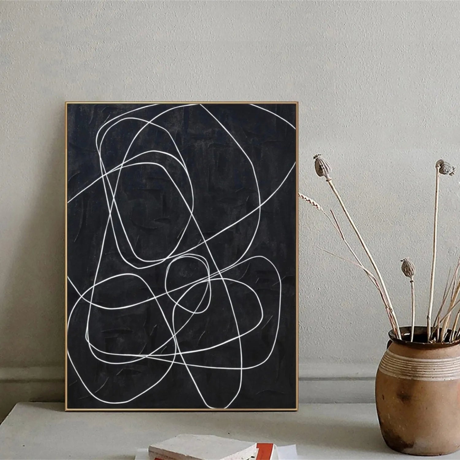 Abstract Painting #AB 198 - Modern Wall Art for Living Room, Bedroom & Office Decor | Handmade Canvas Artwork
