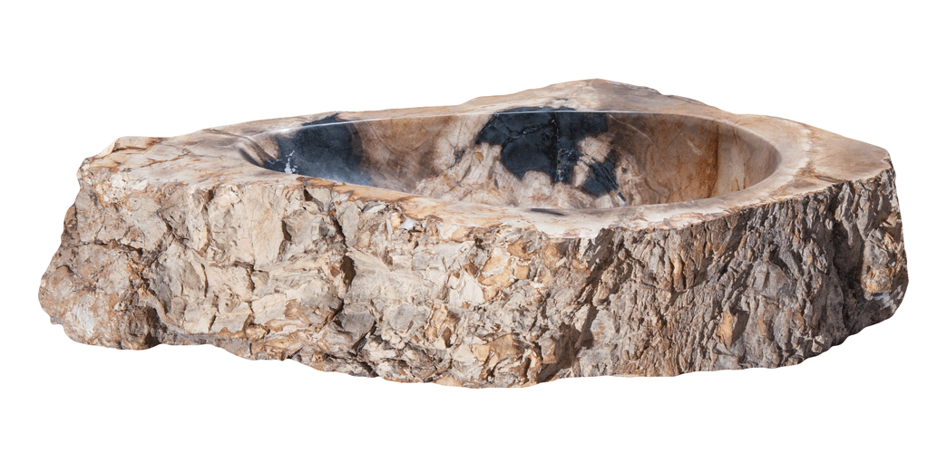 Natural Petrified Wood Sink - 20-25 Inch Bathroom Vanity - Unique Stone Basin for Rustic & Modern Home Decor - Perfect for Bathroom, Kitchen, or Outdoor Living Spaces