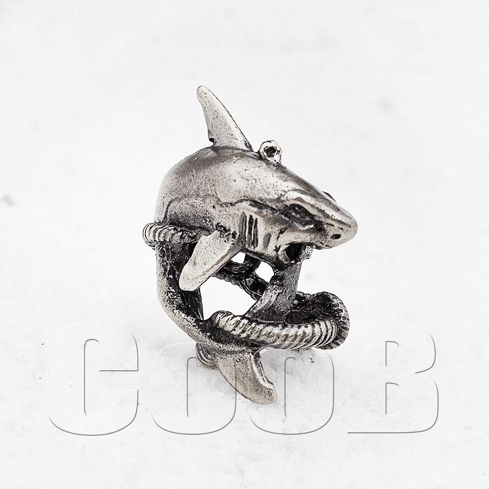 EDC Paracord Bead - Knife Lanyard & Beard Bead - Shark Pendant for Outdoor Gear
