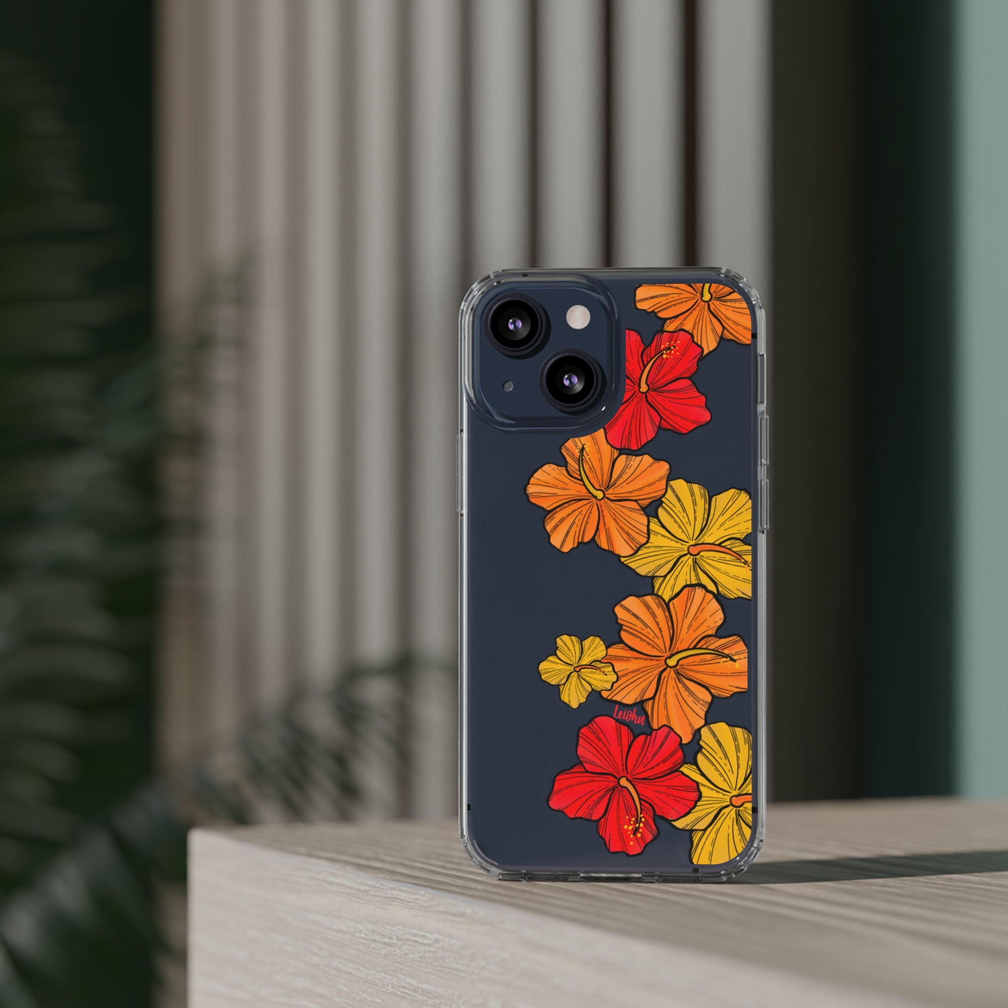 Hibiscus Retro Clear Phone Case - Durable Protective Cover for iPhone & Samsung - Floral Design for Stylish Protection | Perfect for Everyday Use, Travel & Gifting