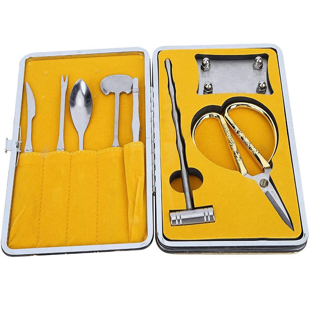 BE-STRONG 8-Piece Stainless Steel Seafood Tool Set - Lobster Cracker, Crab Claw Opener, Nut Sheller & Corkscrew - Premium Seafood Utensils with Gift Box for Crab Legs, Shrimp & Shellfish Parties
