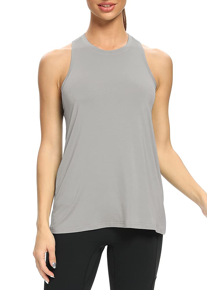 Women's High Neck Racerback Tank Tops - Loose Fit Athletic Yoga Shirts for Workout & Gym | Mippo Activewear for Running, Yoga & Fitness Training