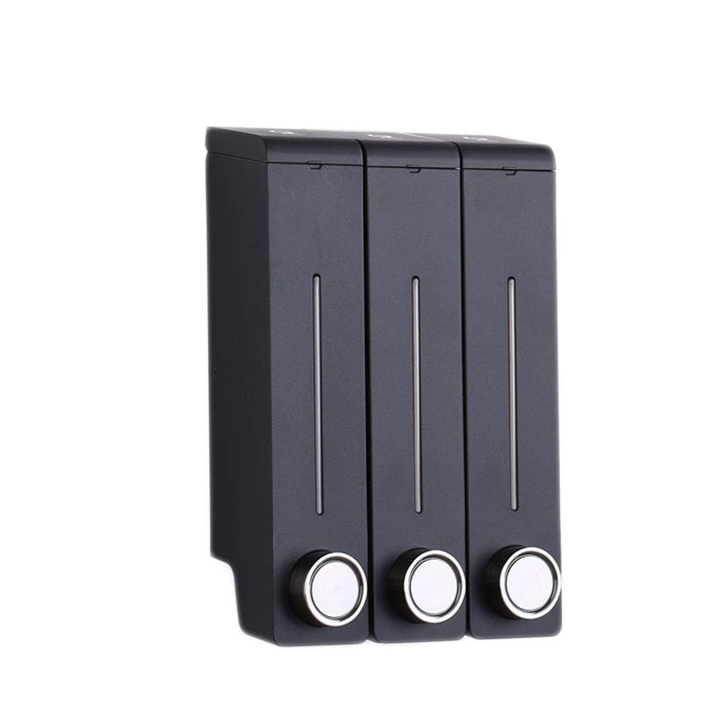 Premium Quality Manual Wall-Mounted Soap Dispenser - 3x350ml for Shower Gel, Shampoo & Hand Cleanser | Durable Bathroom Accessory (Black) | Perfect for Home, Hotel & Spa Use