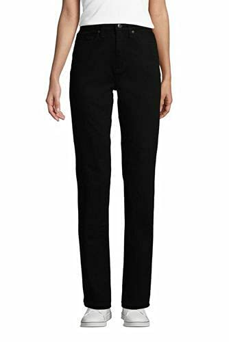 Lands' End Women's Petite Straight Leg Stretch Jeans - Black Size 18 | Comfortable & Flattering Fit for Work & Casual Wear