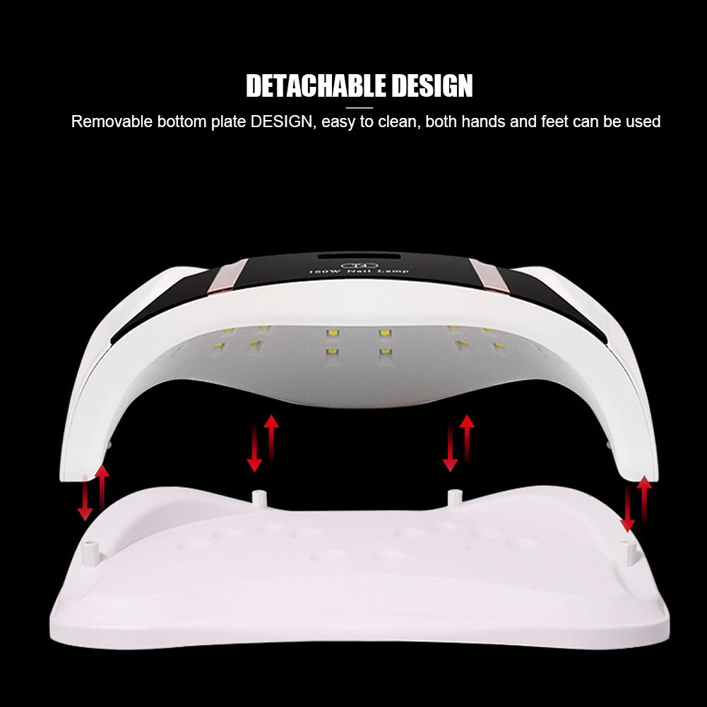160W UV LED Nail Lamp - Professional Nail Polish Dryer & Gel Curing Light for Manicures | Fast Drying for Acrylic, Gel & Dip Nails | Perfect for Home & Salon Use (US)