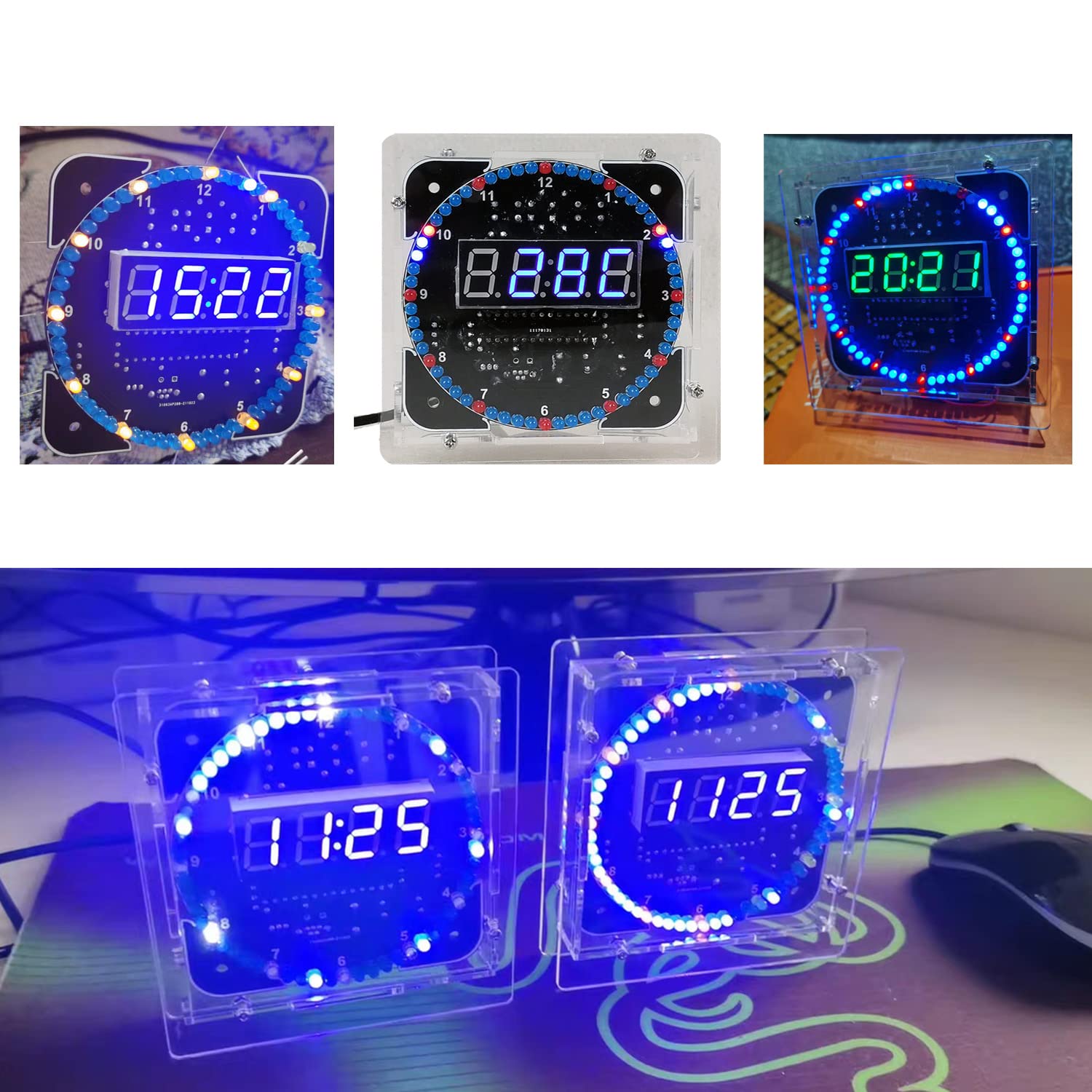 DIY Electronic Clock Kit for Soldering Practice - Digital Timer & Alarm Clock for Beginners | STEM Learning, Home School Projects & Gift for Electronics Enthusiasts