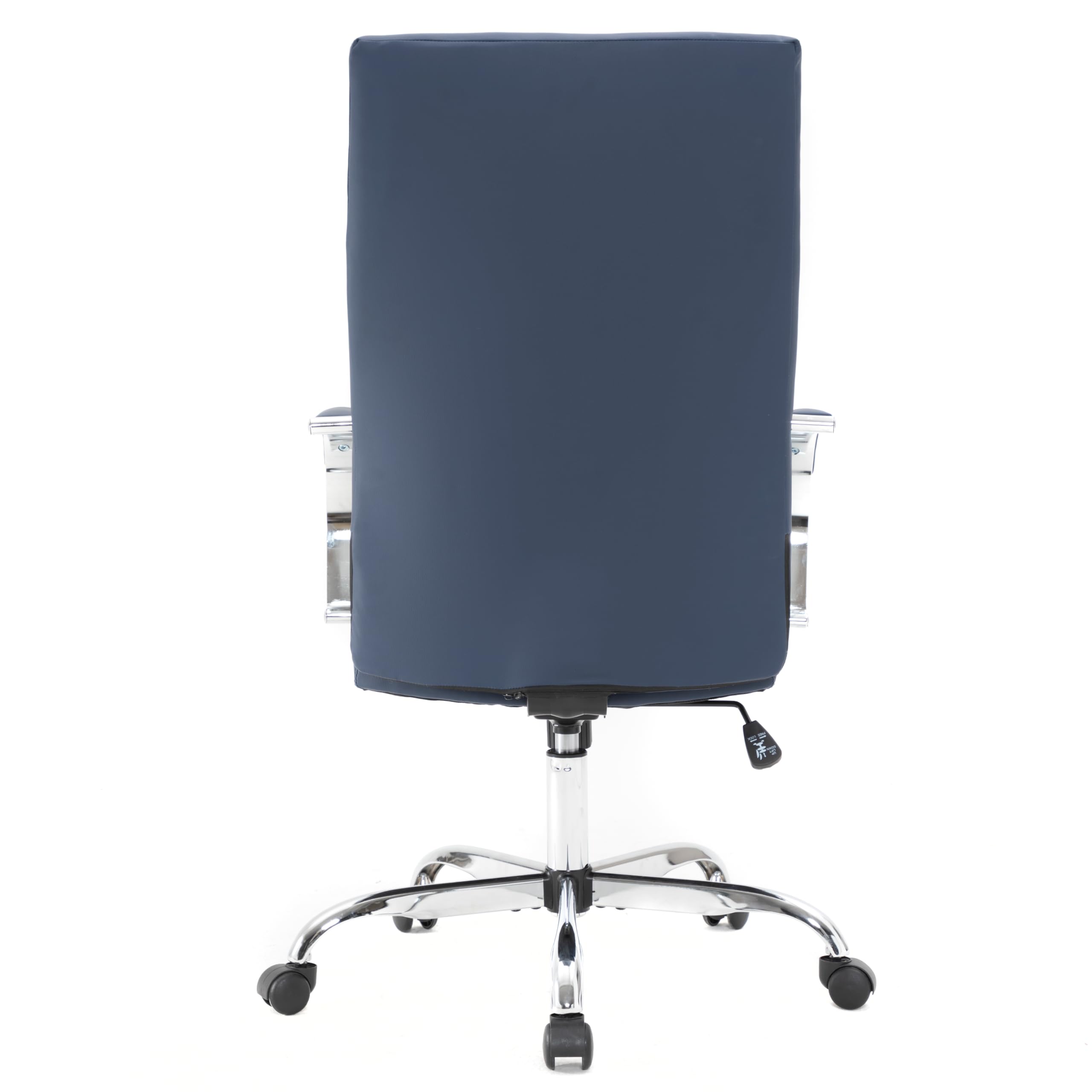LeisureMod Sonora Modern High-Back Adjustable Office Chair - Ergonomic Leather Conference Chair with Tilt, 360° Swivel & Height Adjustment - Navy Blue - Perfect for Home Office, Conference Rooms & Executive Workspaces
