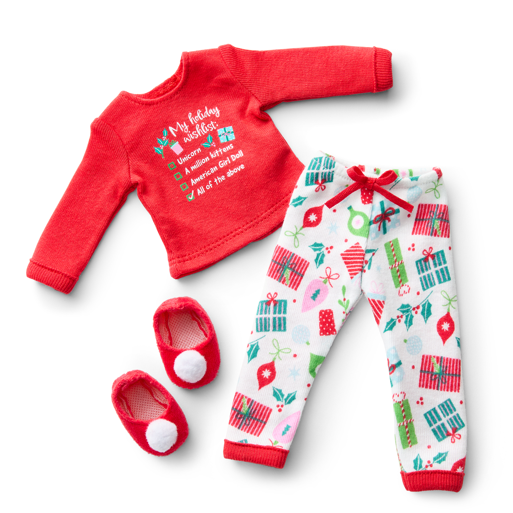 WellieWishers™ Dolls Christmas Pajamas - Soft & Cozy Holiday Sleepwear for 18