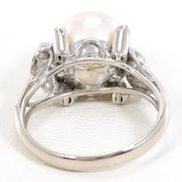 18K White Gold Pearl Diamond Ring for Women - Elegant Bridal, Anniversary, Engagement Jewelry Gift