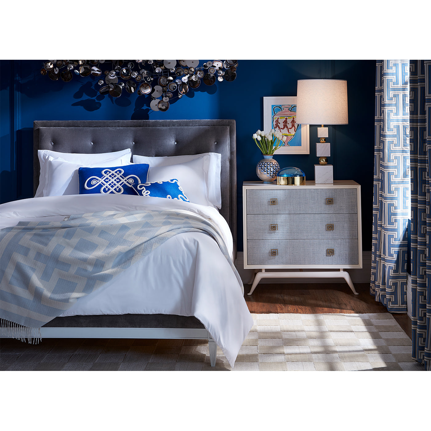 Lampert King Size Bed Frame - Modern Platform Bed with Upholstered Headboard, Sturdy Wooden Slats - Perfect for Master Bedroom, Guest Room, or Apartment