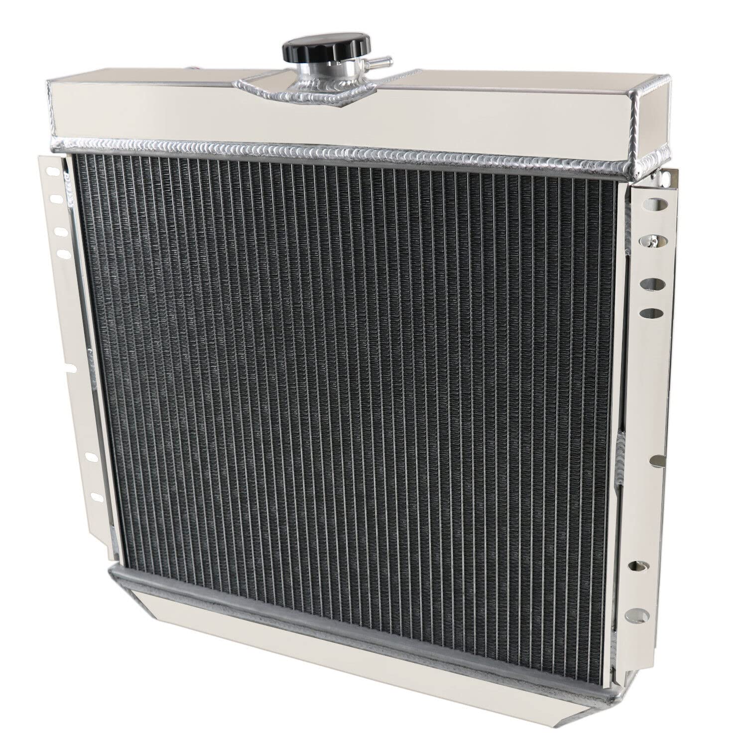 4 Row Aluminum Radiator for 1967-1970 Ford Mustang Maverick Falcon Fairlane Torino 68 69 70 - Compatible with 1966-73 Mercury Comet & 1970 Cougar - Full Aluminum Radiator with Shroud Fan Relay Kit - Perfect for Classic Car Restoration & High-Performance Cooling Upgrades