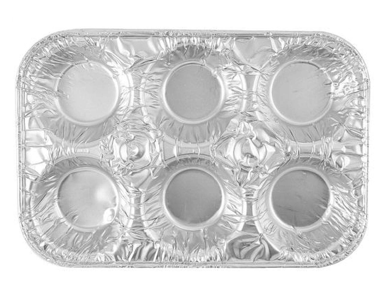 20-Pack Disposable Aluminum Foil Muffin Pans - 6-Cup Standard Size Baking Tins for Cupcakes, Mini Pies, Quiche & Souffle - Perfect for Home Baking, Parties & Holiday Cooking