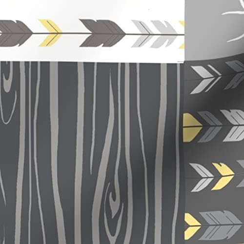 Premium Spoonflower Upholstery Velvet Fabric by The Yard - Patchwork Deer Yellow Rotated Cheater Quilt Design in Gender Neutral Grey | Home Decor, Apparel & Quilting Projects | Perfect for DIY Furniture, Clothing & Crafting