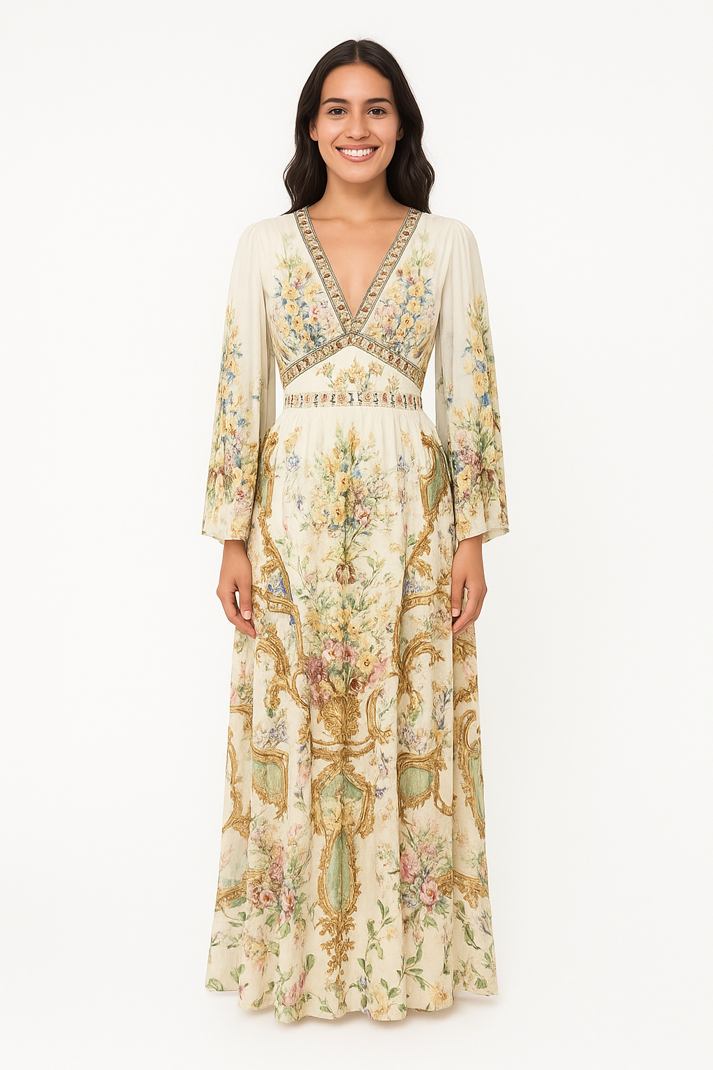 Flared Sleeve Dress - Elegant Women's Party & Evening Gown | Perfect for Weddings, Cocktail Parties & Date Nights