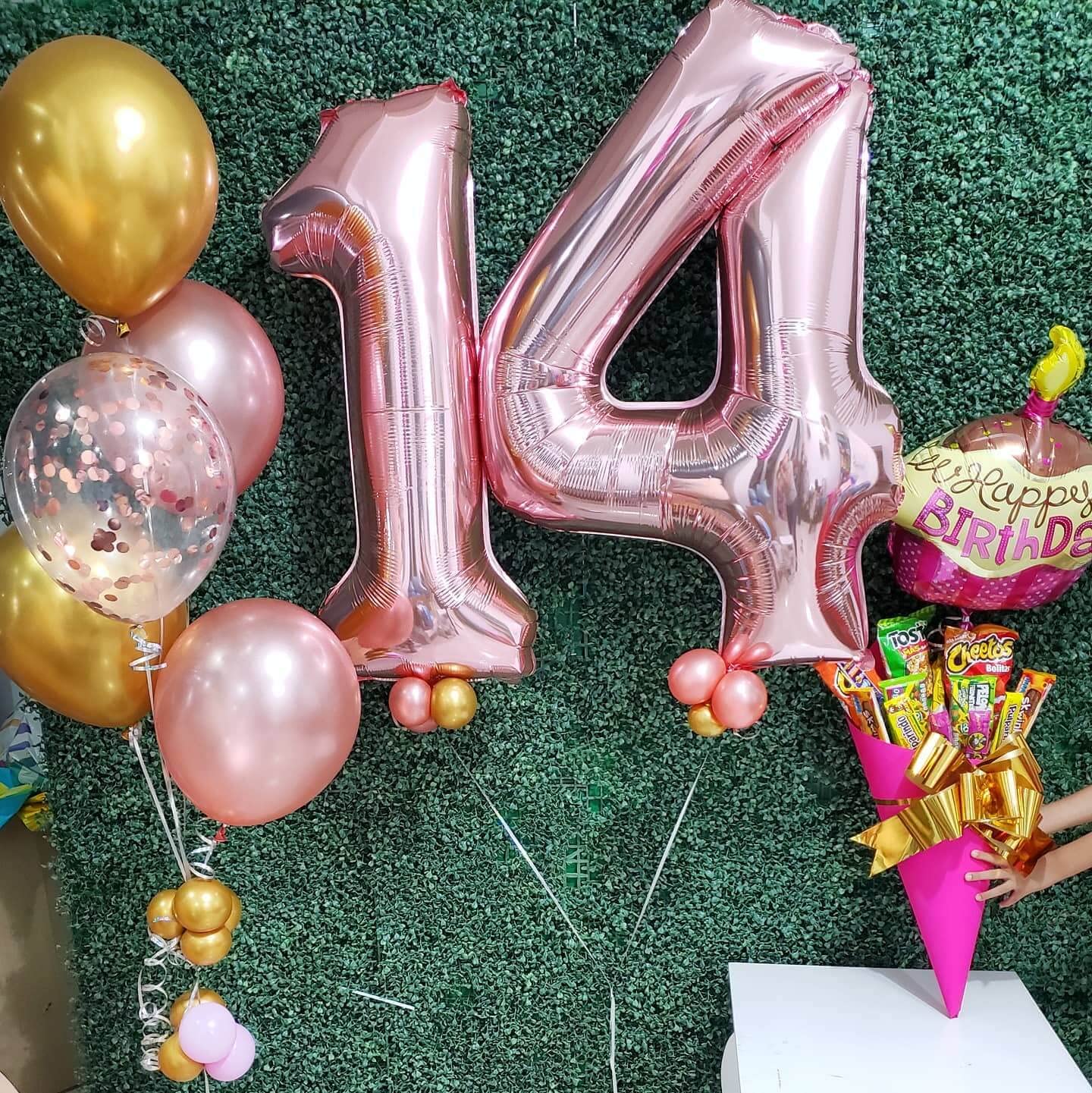 40 Inch Rose Gold Number 14 Balloons - Giant Jumbo Foil Mylar Helium Balloons for Birthday Party Decorations | Perfect for 14th Birthday, Anniversary, Graduation & Special Events Celebration