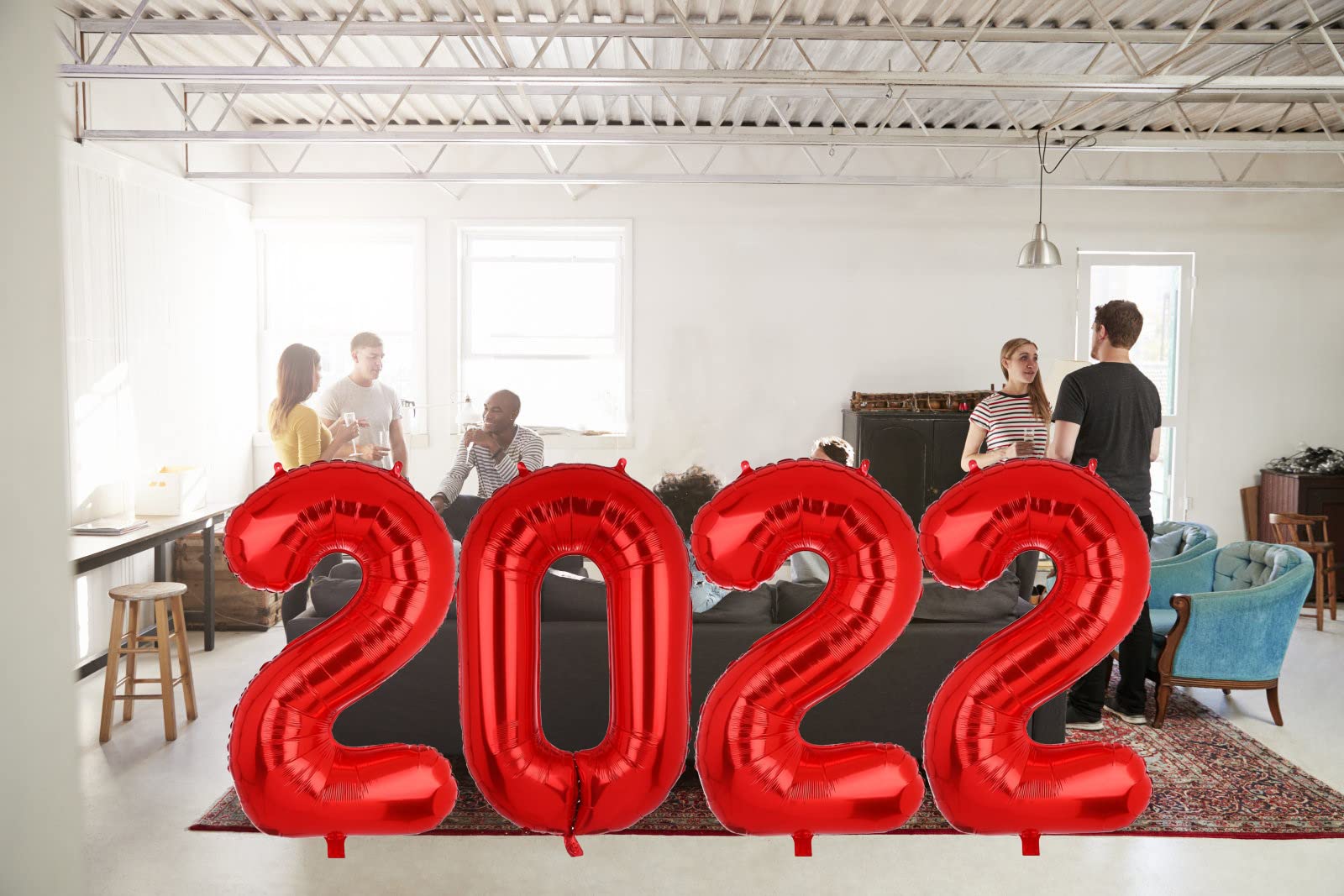 42 Inch Red Graduation Balloons 2022 - Party Decorations for NYE, Graduation Ceremony & Celebration - Bulk Red Balloon Supplies for Wall Decor, Photo Backdrops & Festive Events