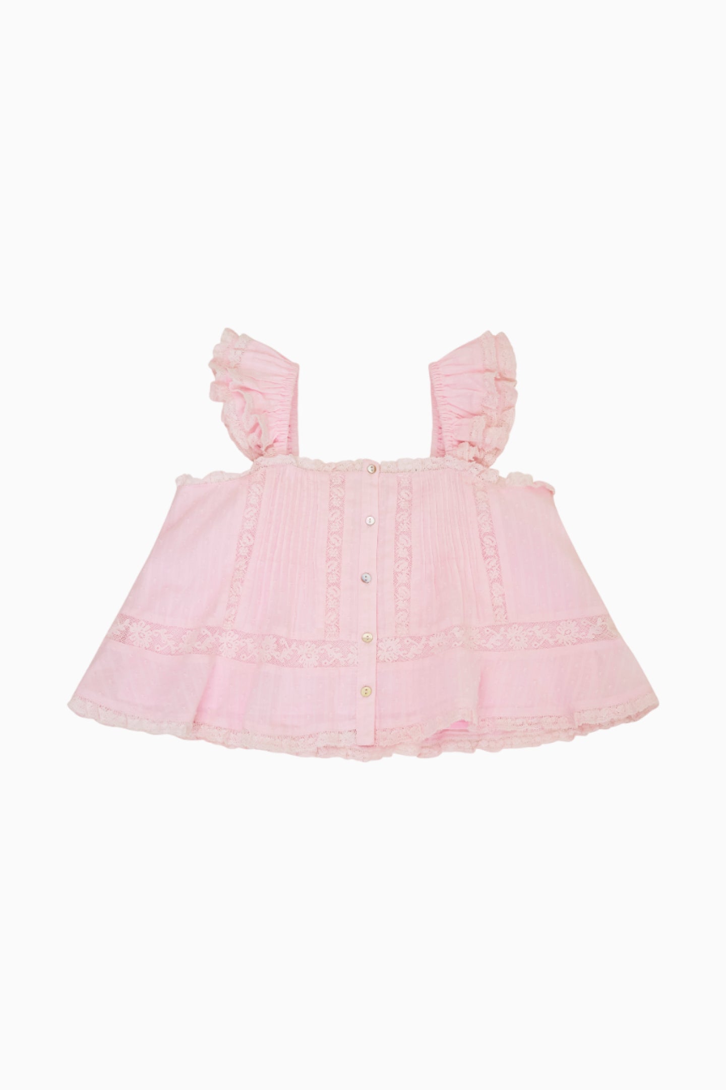 Norabel Girls Cotton Lace Trimmed Top - Soft & Comfortable Blouse for School, Parties & Everyday Wear