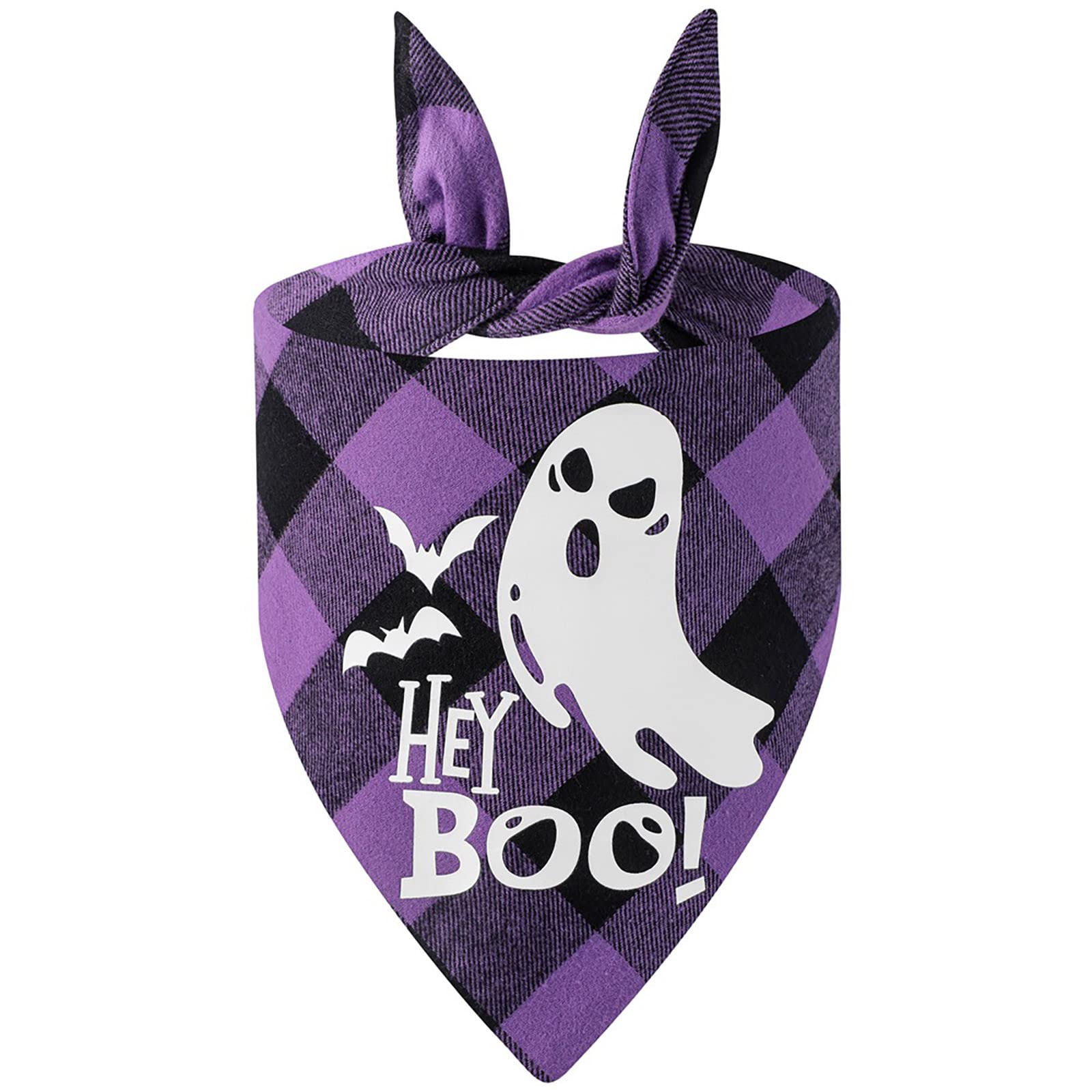 D Ring Dog Collar Triangle Scarf - Halloween Pet Costume Accessory for Small & Medium Dogs & Cats - Pumpkin Bat Design Puppy Headscarf & Bib - Perfect for Halloween Parties, Pet Photos & Dress-Up