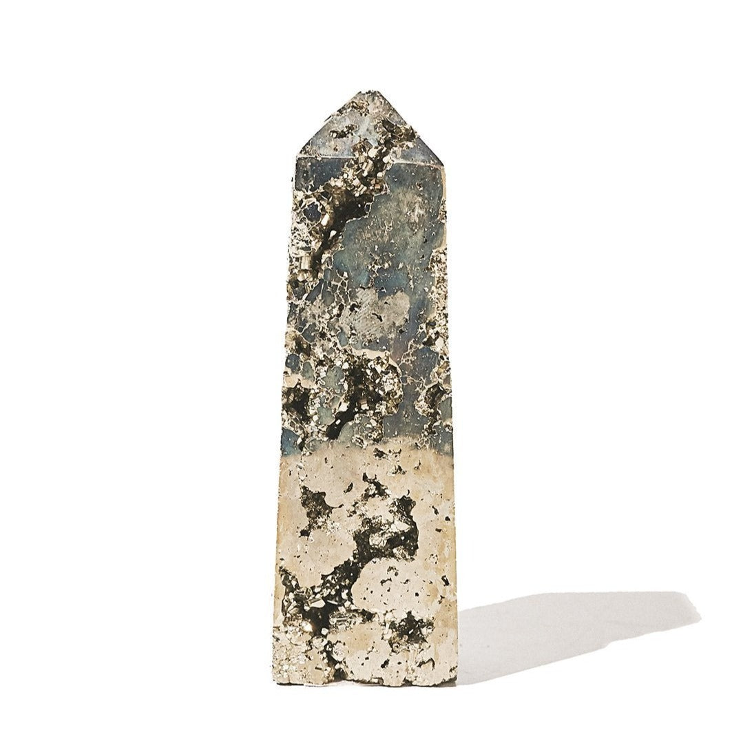 Natural Pyrite Tower - Healing Crystal for Home & Office Decor, Feng Shui, Meditation & Energy Balancing | Perfect for Spiritual Growth, Stress Relief & Positive Vibes