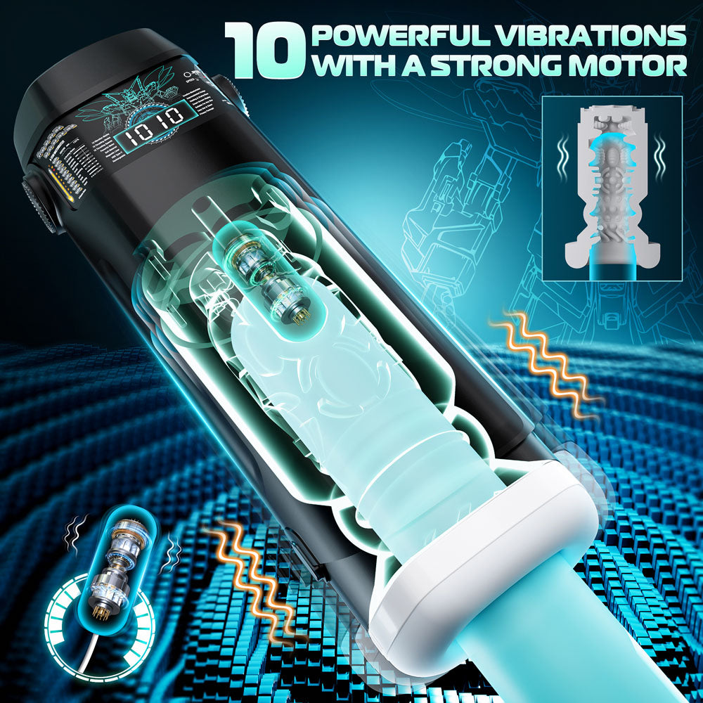 CyberSkin The Titan - Realistic Vibrating Stroking Masturbator with Warming Stand | Lifelike Male Sex Toy for Enhanced Pleasure | Perfect for Solo Play & Couples Use
