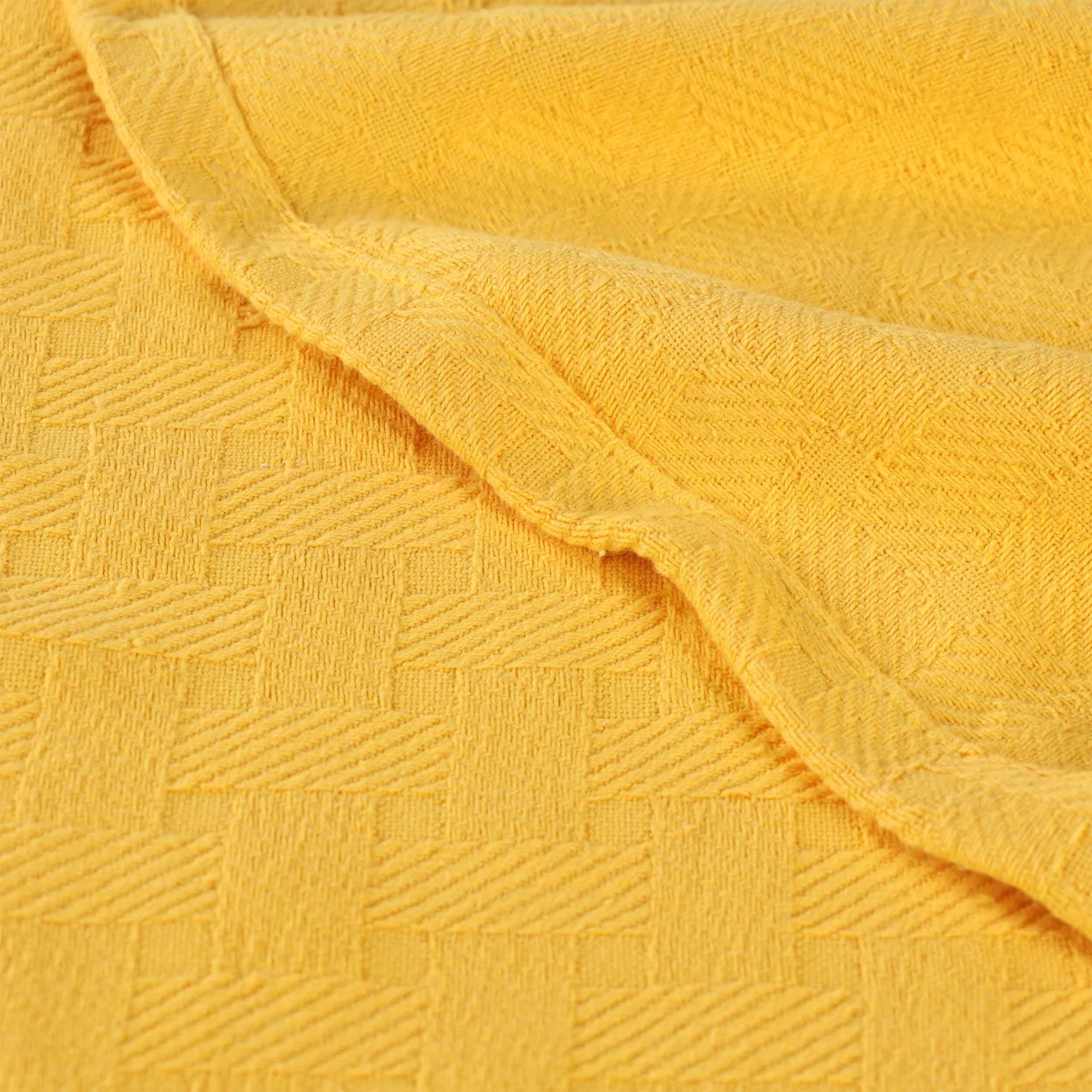 Soft Basketweave All-Season Cotton Bed Blanket & Sofa Throw - Lightweight Breathable Blanket for Bedroom, Living Room, Travel and Outdoor Use