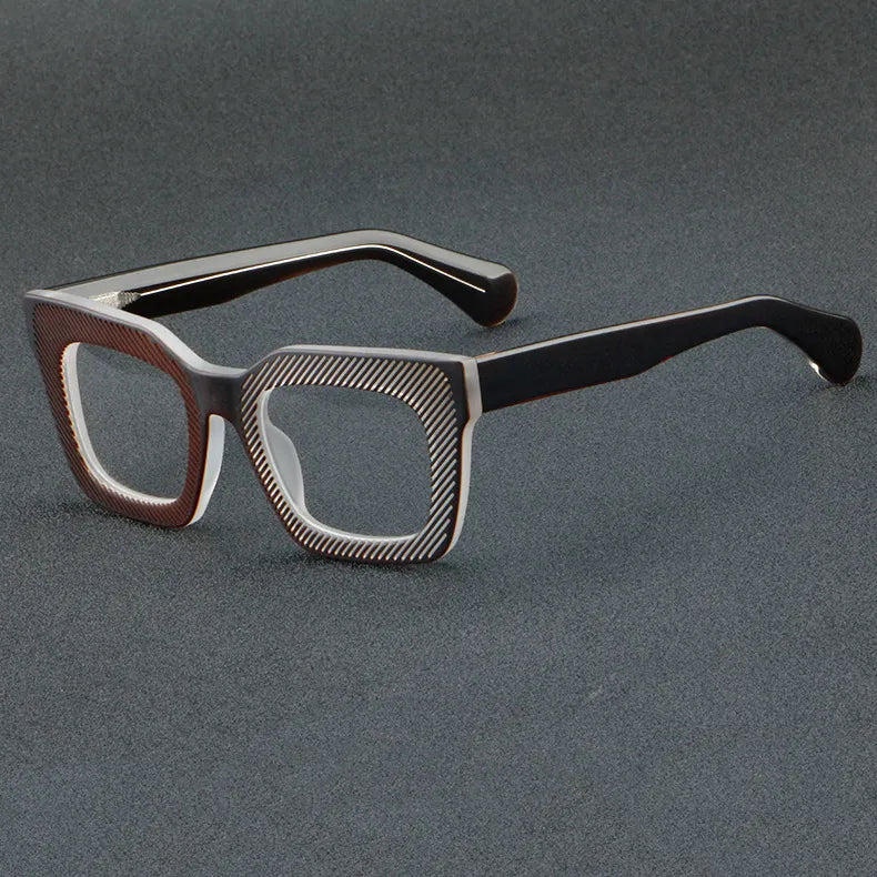 CCspace Unisex Full Rim Square Acetate Eyeglasses 56911 - Stylish & Durable Frame for Men & Women - Perfect for Work, Reading & Fashion Accessory
