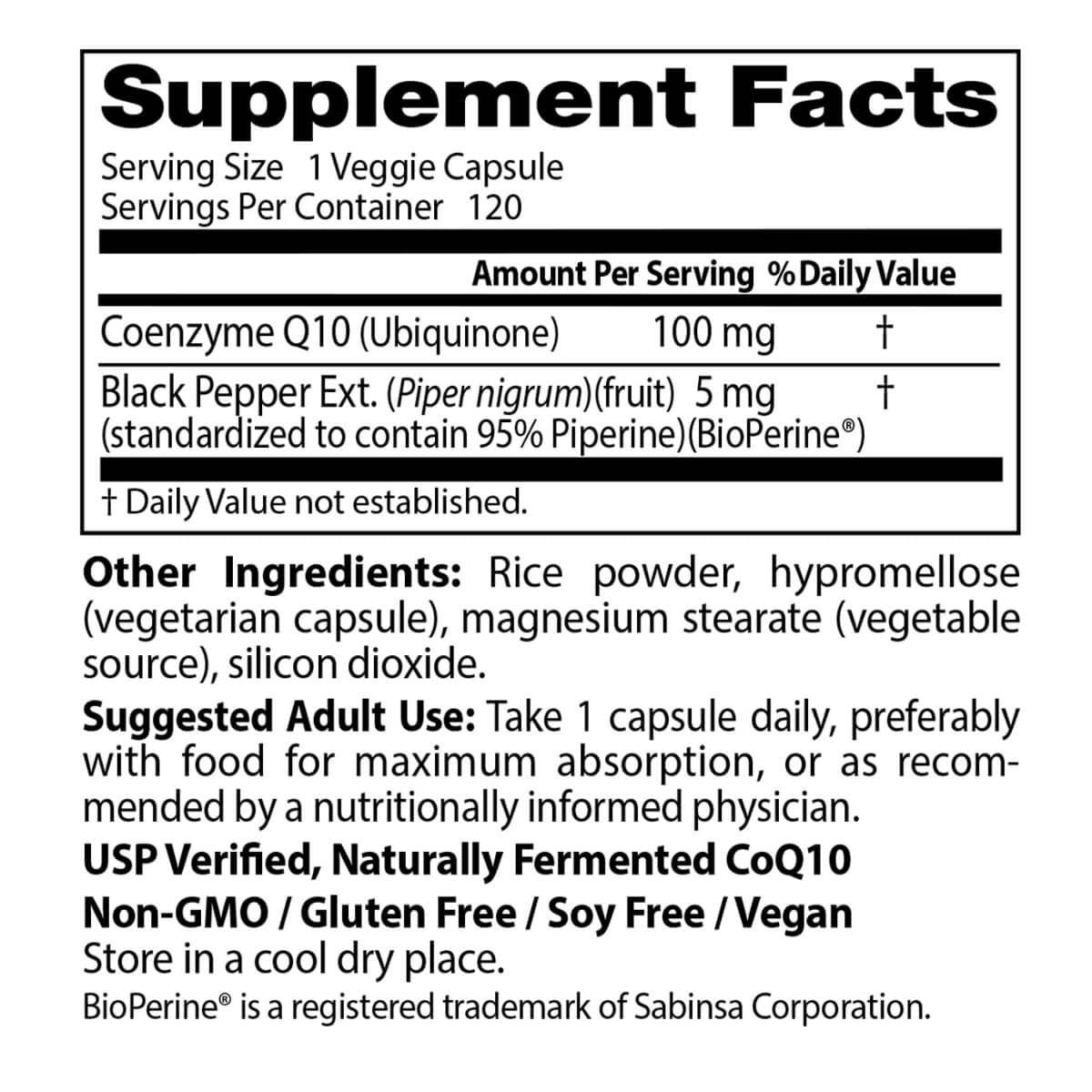 Doctor's Best High Absorption CoQ10 100mg with BioPerine - 120 Vegetarian Capsules - Supports Heart Health & Energy - Perfect for Adults Seeking Antioxidant & Cellular Energy Support