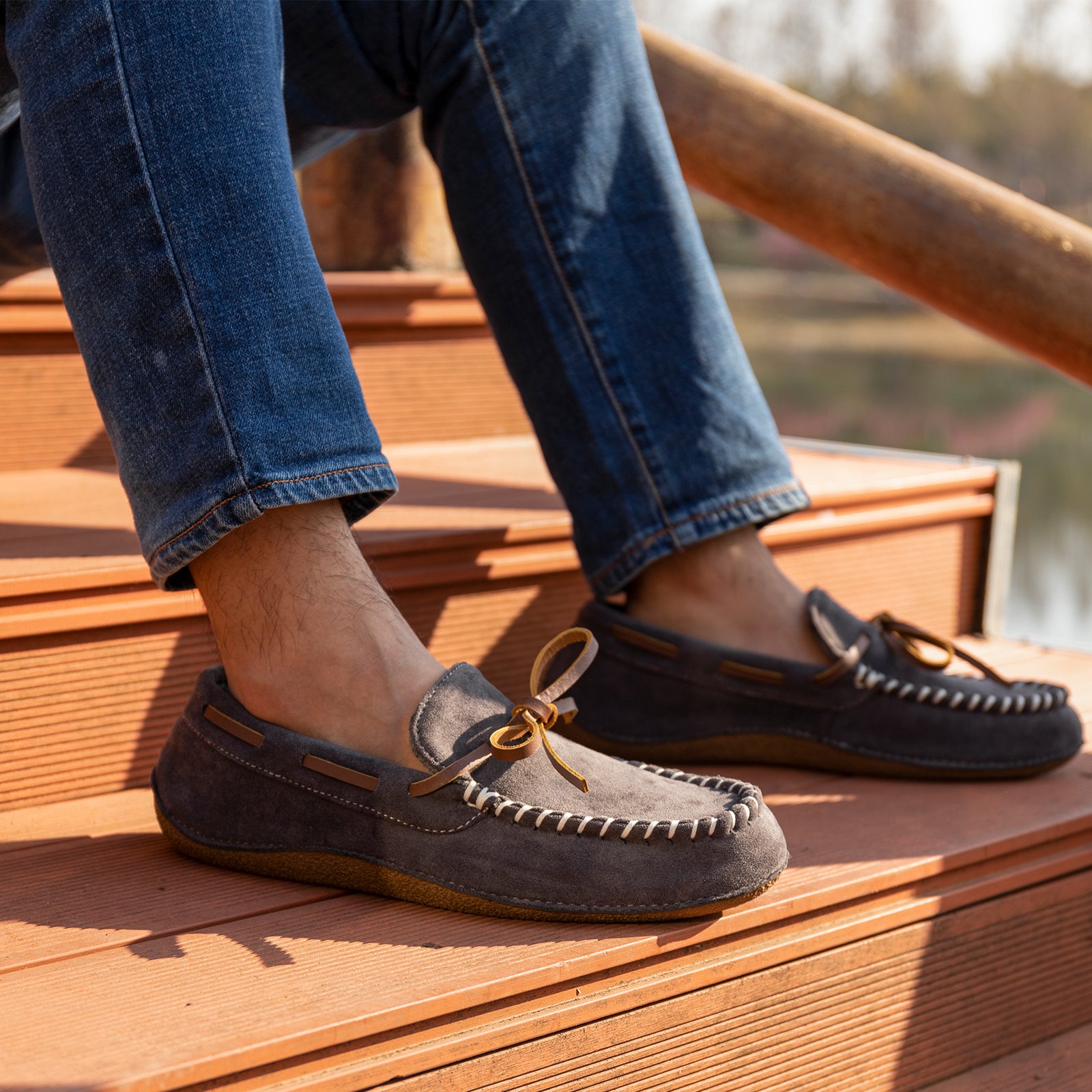 RockDove Men's Pierside Faux Leather Moccasin Slip-On Loafers - Comfortable Casual Shoes for Men, Indoor & Outdoor Wear, Perfect for Home, Office, and Travel