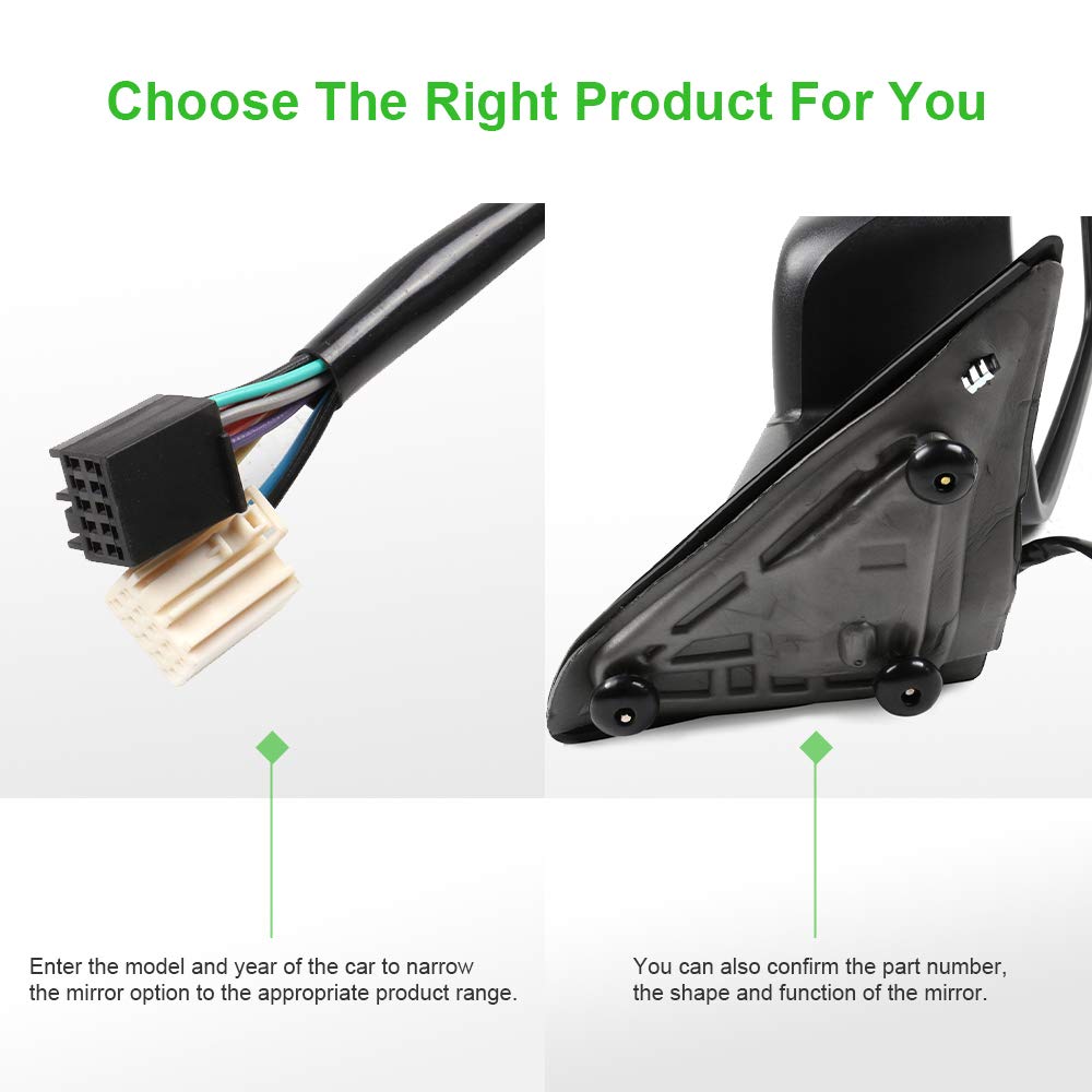 SCITOO Passenger Side View Mirror Replacement for Dodge Ram 1500/2500/3500 (2009-2015) - Right Side Mirror CH1321303 - Perfect for Off-Roading, Towing & Daily Driving