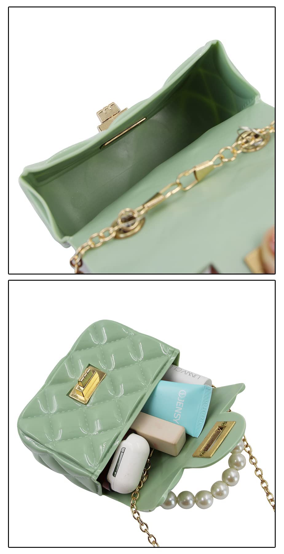 Mini Pink Purse for Little Girls - Fashion Candy Handbag with Pearls Handle, Cute Jelly Shoulder Bag & Crossbody Purse for Kids (Small) | Perfect for Birthday Gifts, School, Parties & Dress-Up Play