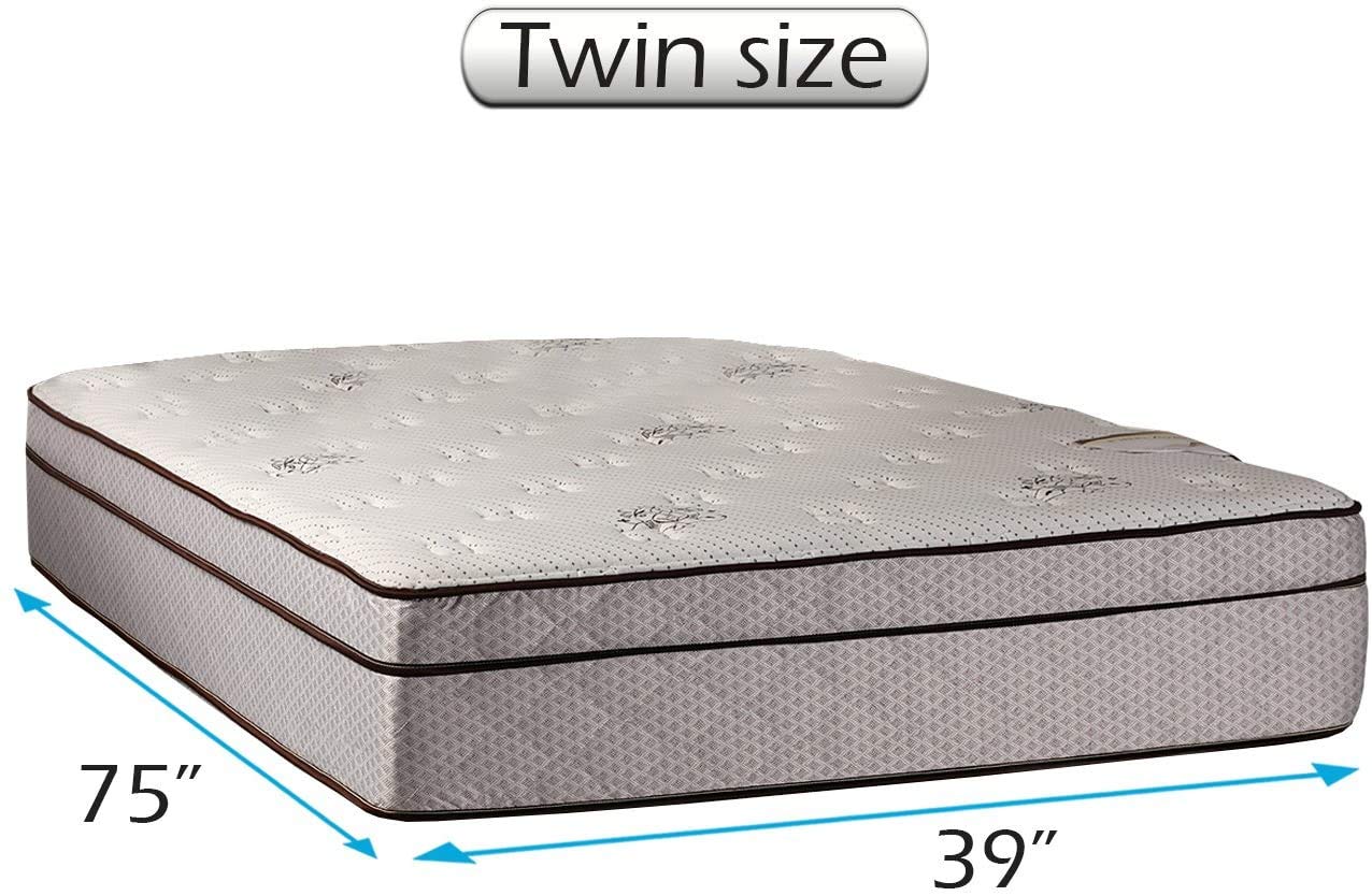 Dream Solutions USA DS USA Fifth Ave Pillowtop Plush Extra Soft Mattress - Orthopedic Support with Plush Knit Cover & Mattress Protector (Twin 39
