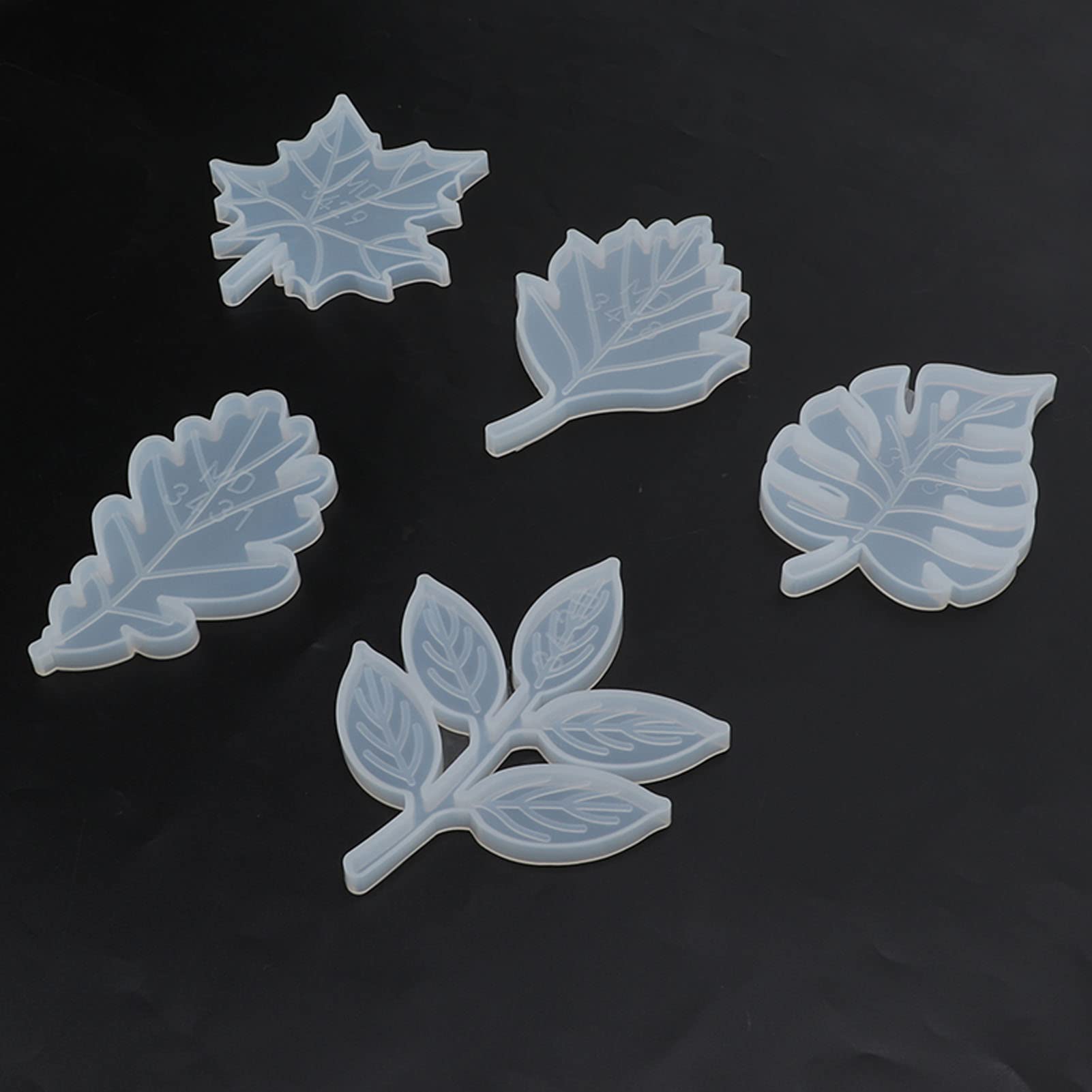 5PCS Silicone Resin Coaster Molds for DIY Epoxy Casting - Leaf Design Cup Mats, Tray & Candlestick Molds for Home Decor & Craft Projects | Perfect for Table Setting, Gift Making & Resin Art