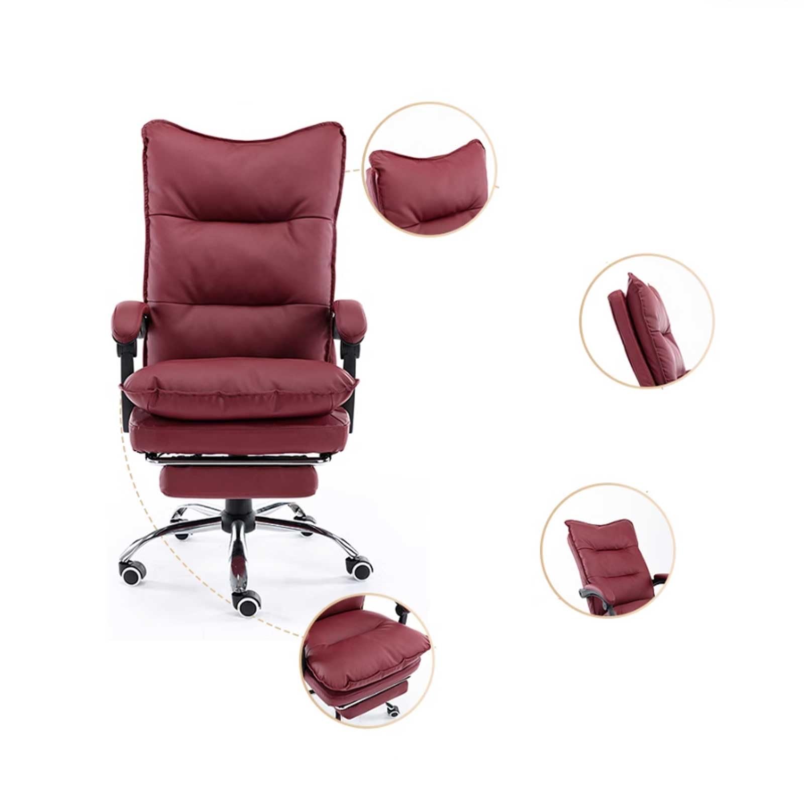 Premium Ergonomic High Back Executive Office Chair with Footrest - Adjustable Leather Desk Chair for Home & Office - Comfortable Support for Long Hours (Blue) - Perfect for Workstations, Gaming & Study Spaces