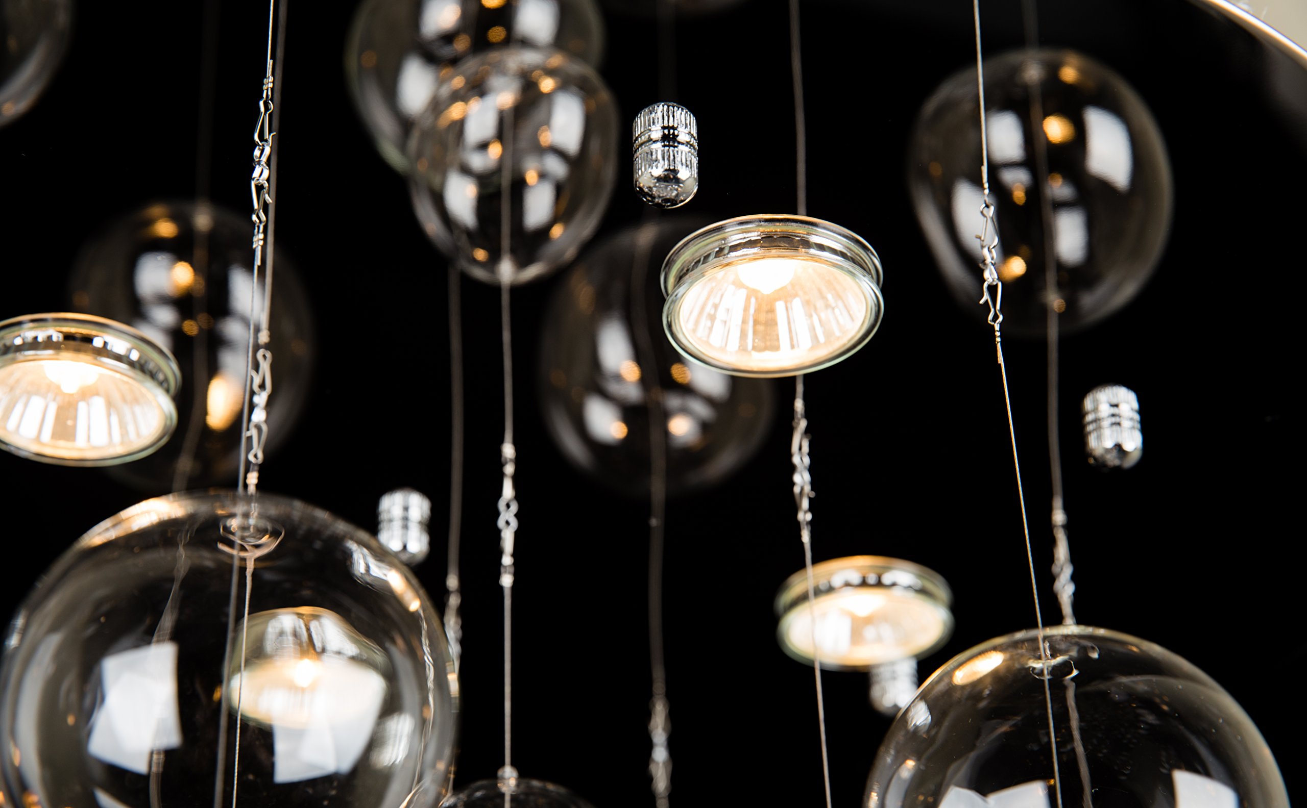 Modern Glass Raindrop Chandelier LED Flush Mount Ceiling Light - 4 GU10 Bulbs Required (H31