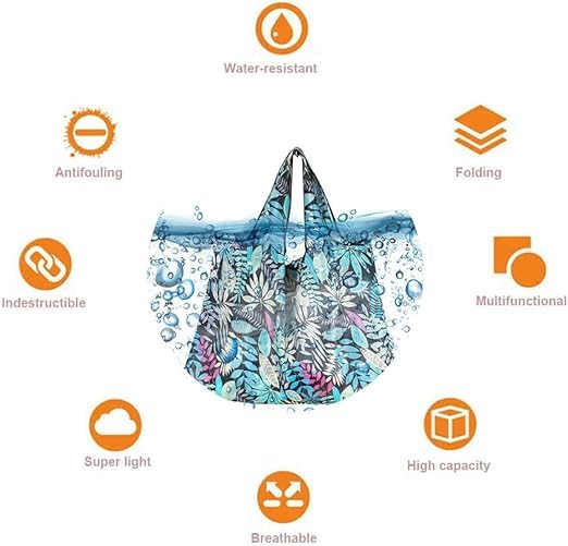 Stylish MOMISY Reusable Foldable Shopping Tote Bag - Heavy Duty Eco-Friendly Grocery & Travel Handbag - Compact Lightweight Design for Everyday Use, Shopping Trips & Beach Outings